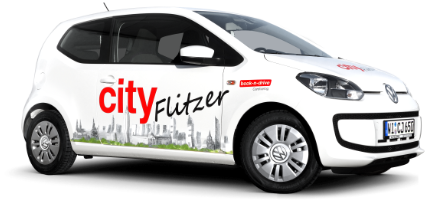VW up! mit cityFlitzer-Beklebung